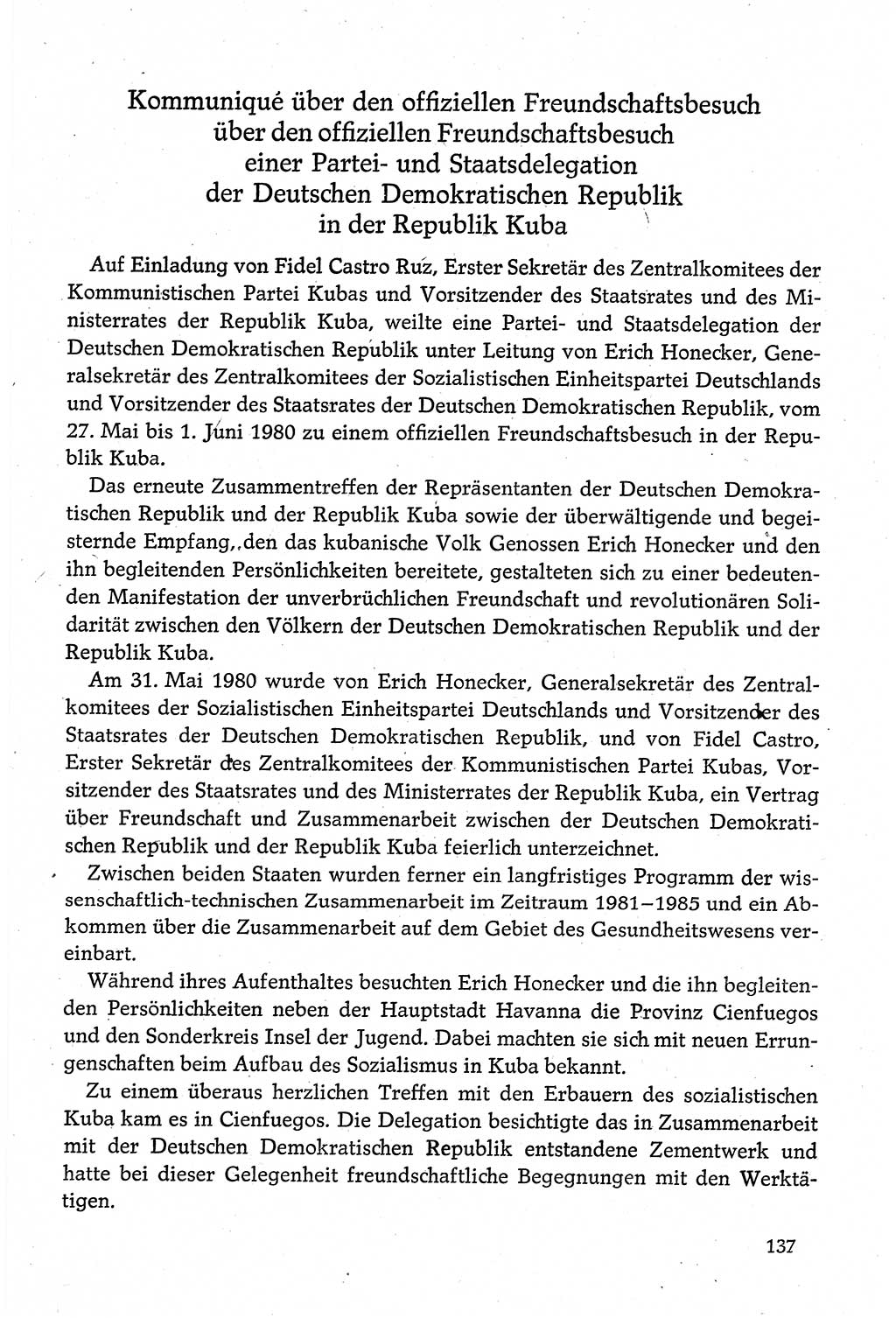 Dokumente der Sozialistischen Einheitspartei Deutschlands (SED) [Deutsche Demokratische Republik (DDR)] 1980-1981, Seite 137 (Dok. SED DDR 1980-1981, S. 137)