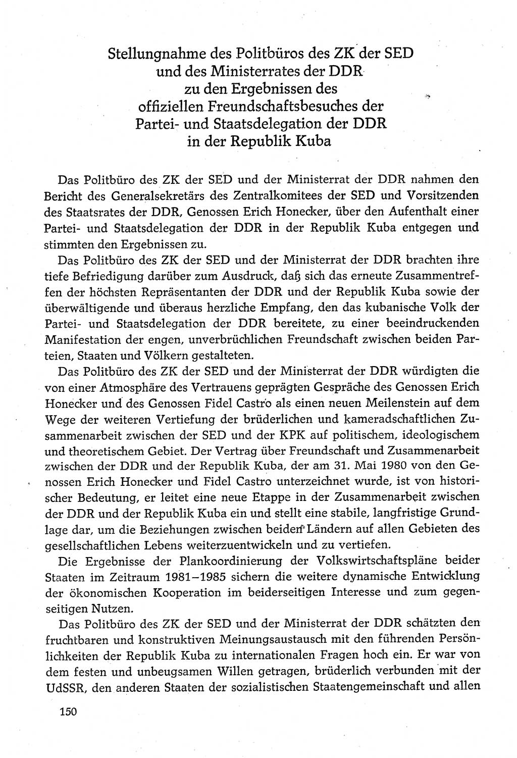 Dokumente der Sozialistischen Einheitspartei Deutschlands (SED) [Deutsche Demokratische Republik (DDR)] 1980-1981, Seite 150 (Dok. SED DDR 1980-1981, S. 150)