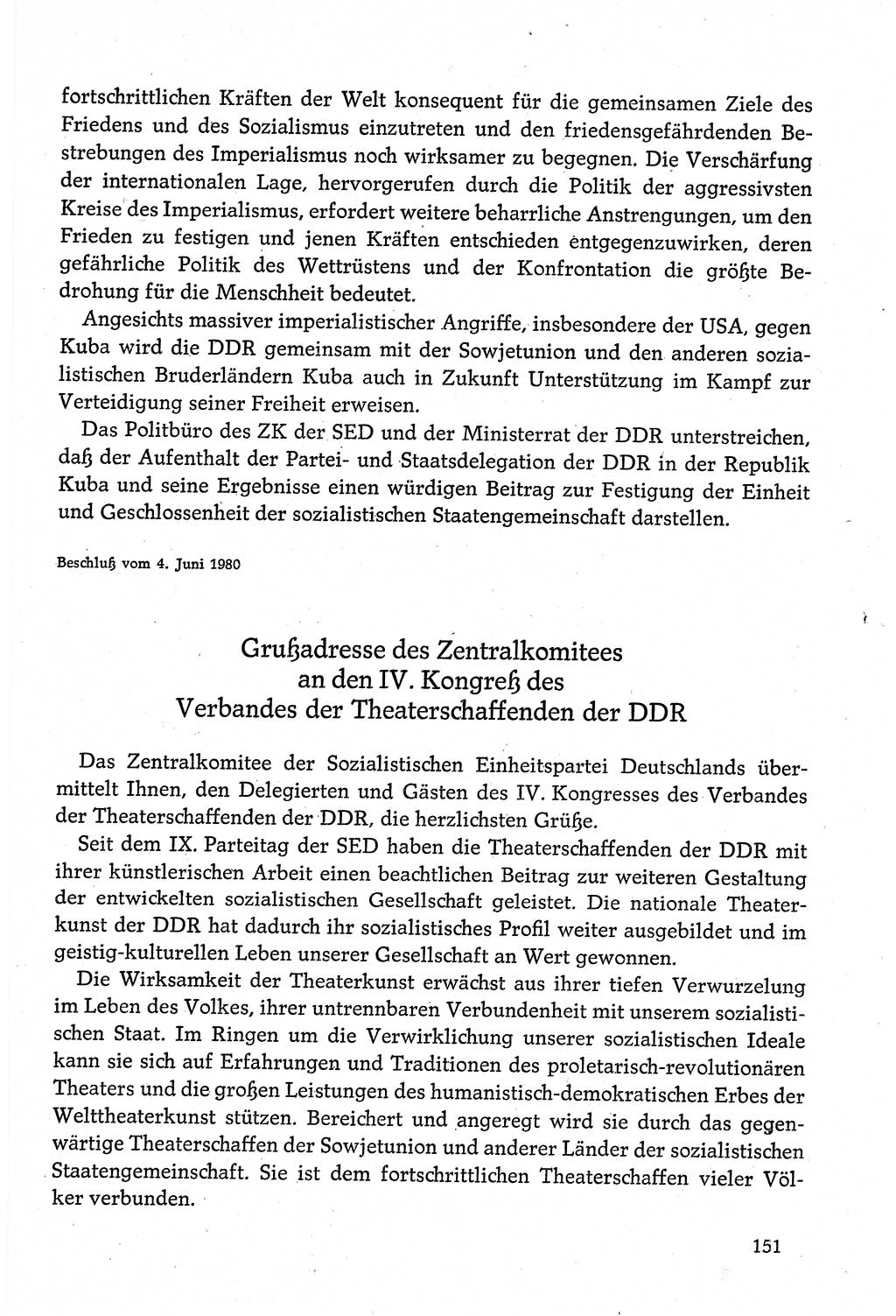 Dokumente der Sozialistischen Einheitspartei Deutschlands (SED) [Deutsche Demokratische Republik (DDR)] 1980-1981, Seite 151 (Dok. SED DDR 1980-1981, S. 151)