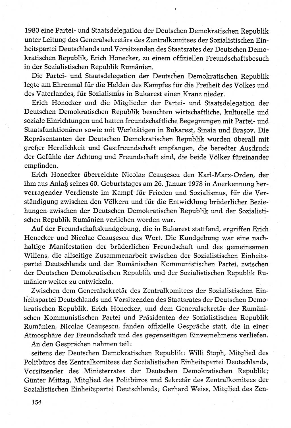Dokumente der Sozialistischen Einheitspartei Deutschlands (SED) [Deutsche Demokratische Republik (DDR)] 1980-1981, Seite 154 (Dok. SED DDR 1980-1981, S. 154)
