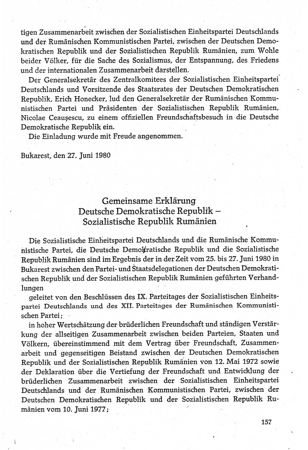 Dokumente der Sozialistischen Einheitspartei Deutschlands (SED) [Deutsche Demokratische Republik (DDR)] 1980-1981, Seite 157 (Dok. SED DDR 1980-1981, S. 157)