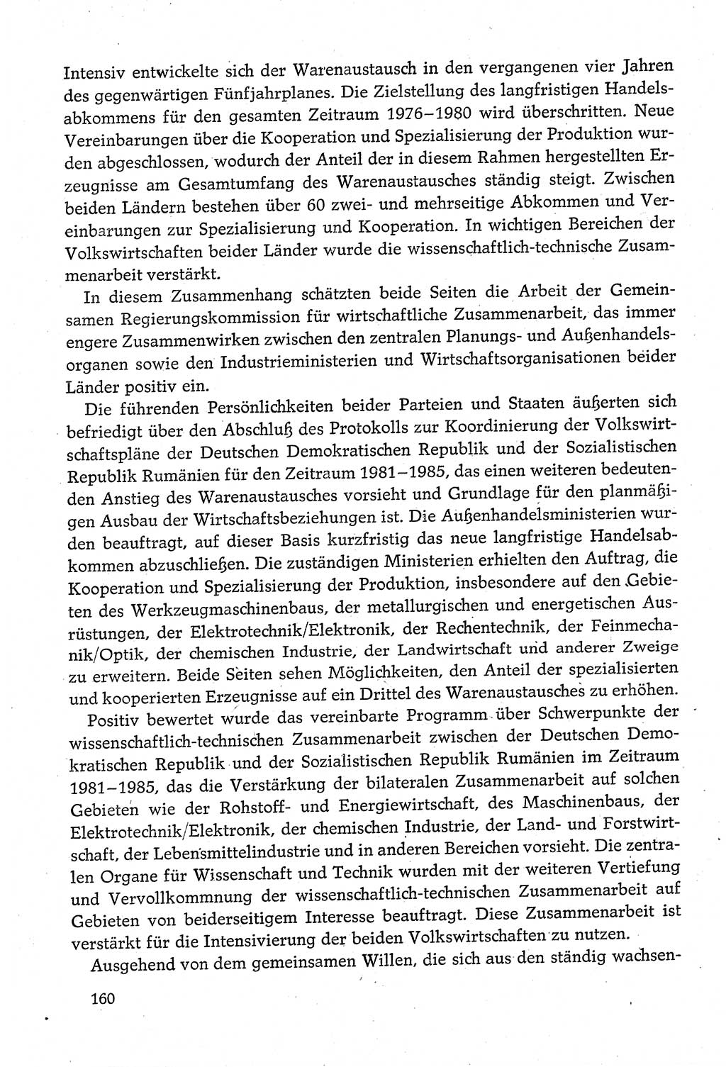 Dokumente der Sozialistischen Einheitspartei Deutschlands (SED) [Deutsche Demokratische Republik (DDR)] 1980-1981, Seite 160 (Dok. SED DDR 1980-1981, S. 160)