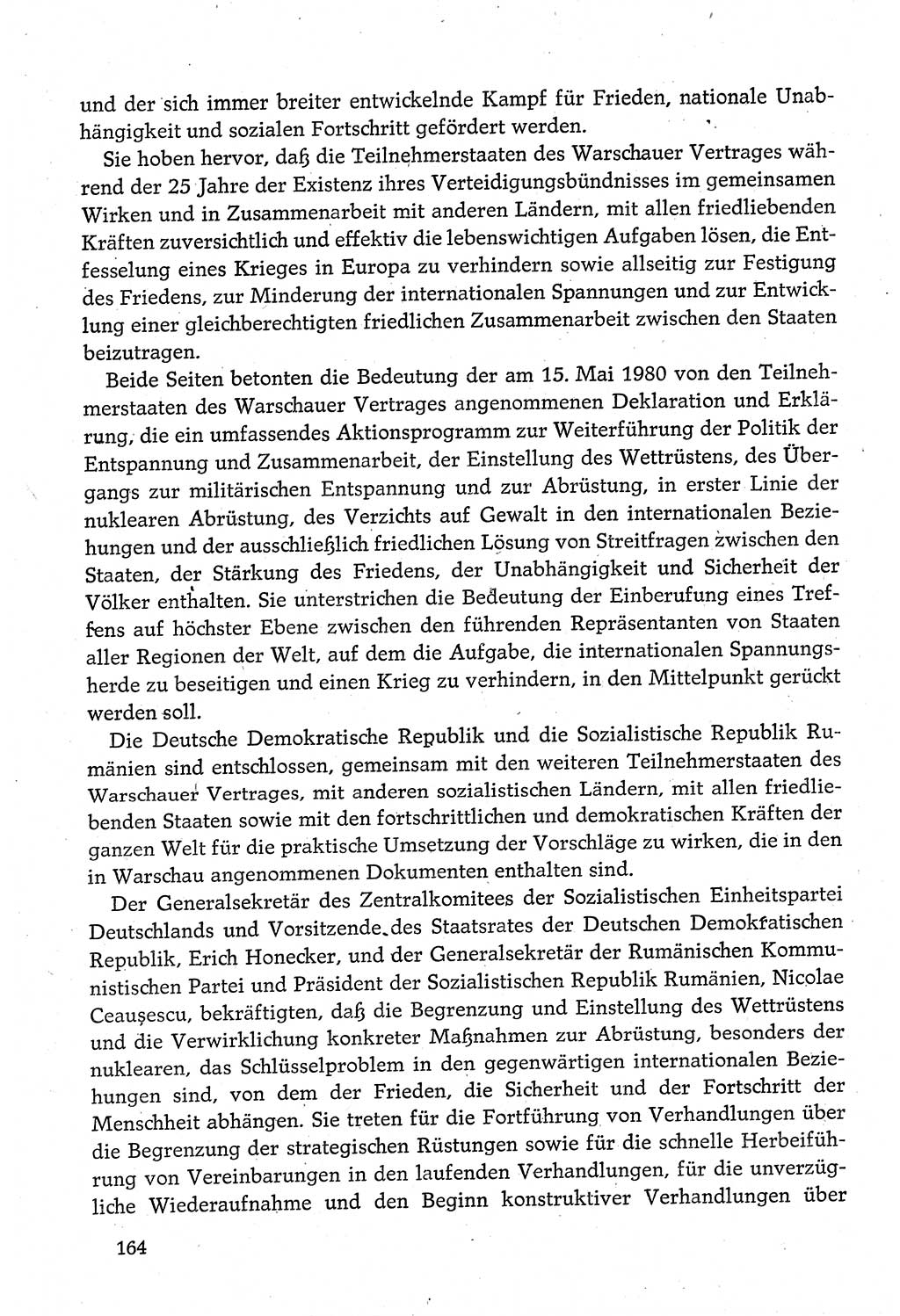 Dokumente der Sozialistischen Einheitspartei Deutschlands (SED) [Deutsche Demokratische Republik (DDR)] 1980-1981, Seite 164 (Dok. SED DDR 1980-1981, S. 164)