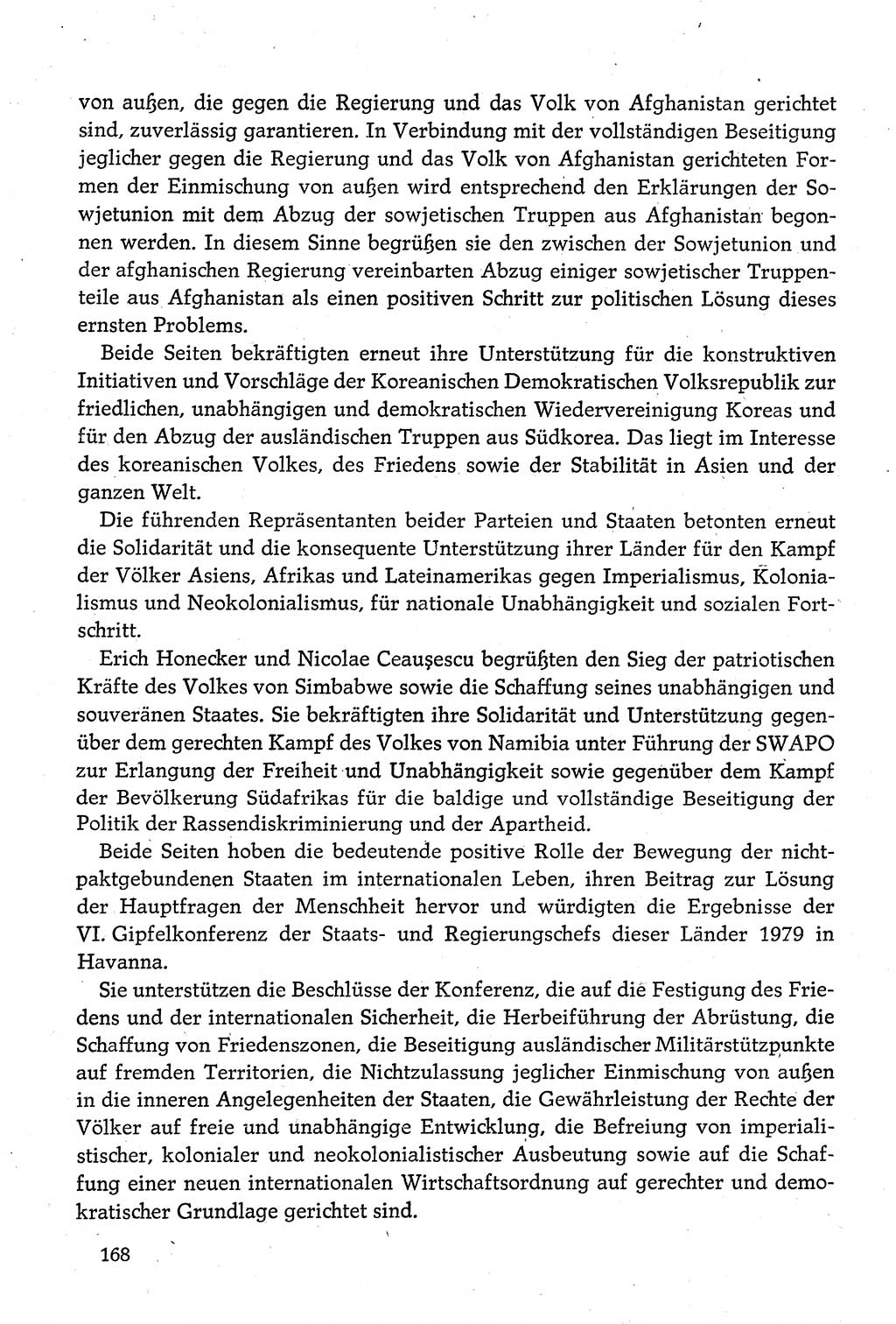 Dokumente der Sozialistischen Einheitspartei Deutschlands (SED) [Deutsche Demokratische Republik (DDR)] 1980-1981, Seite 168 (Dok. SED DDR 1980-1981, S. 168)