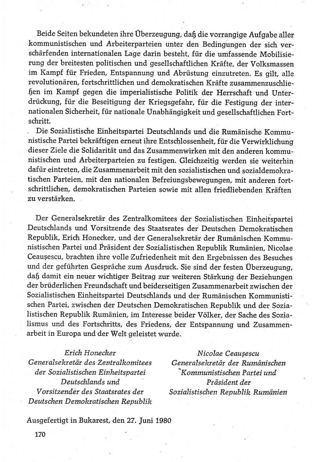 Dokumente der Sozialistischen Einheitspartei Deutschlands (SED) [Deutsche Demokratische Republik (DDR)] 1980-1981, Seite 170 (Dok. SED DDR 1980-1981, S. 170)