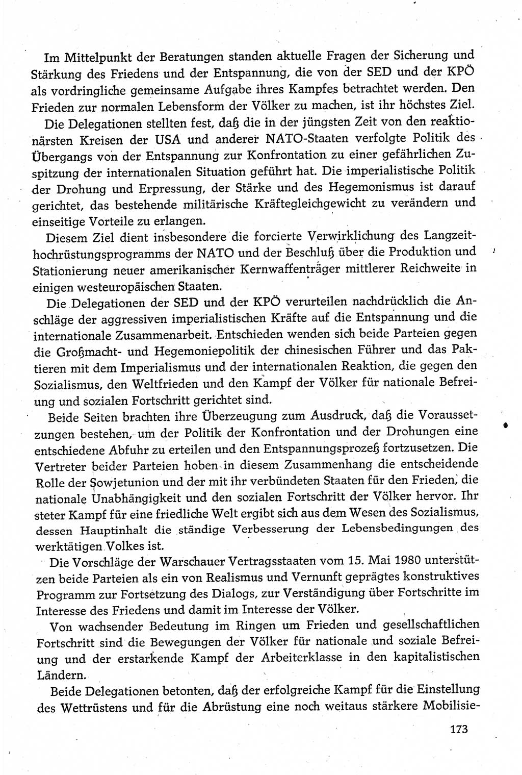 Dokumente der Sozialistischen Einheitspartei Deutschlands (SED) [Deutsche Demokratische Republik (DDR)] 1980-1981, Seite 173 (Dok. SED DDR 1980-1981, S. 173)