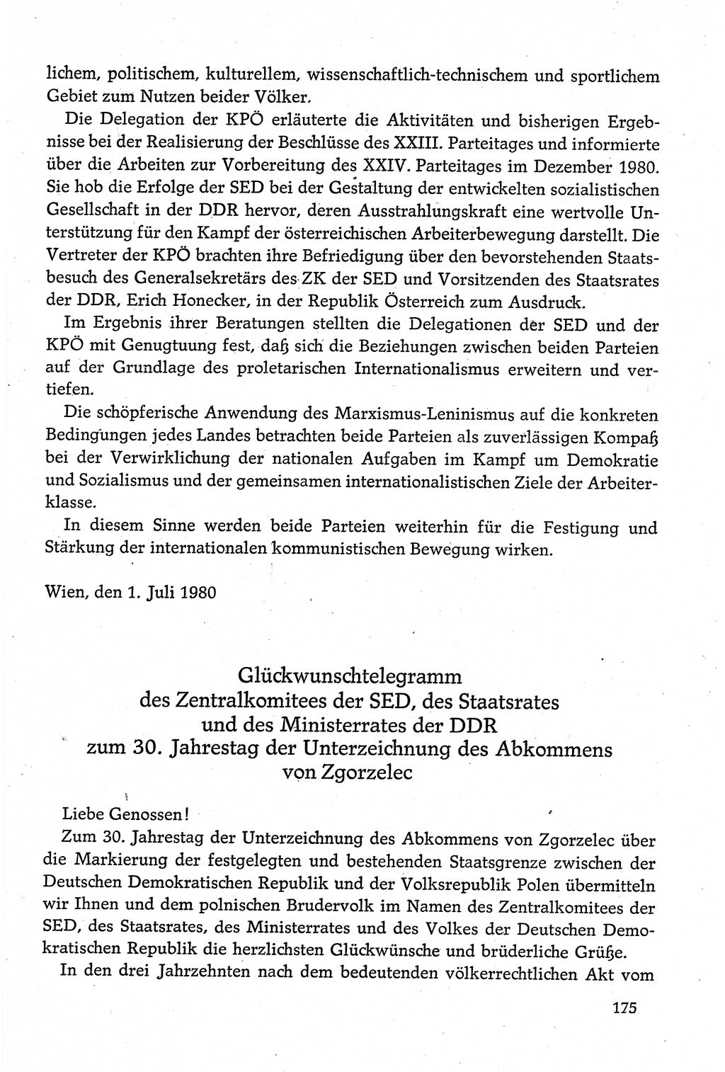 Dokumente der Sozialistischen Einheitspartei Deutschlands (SED) [Deutsche Demokratische Republik (DDR)] 1980-1981, Seite 175 (Dok. SED DDR 1980-1981, S. 175)