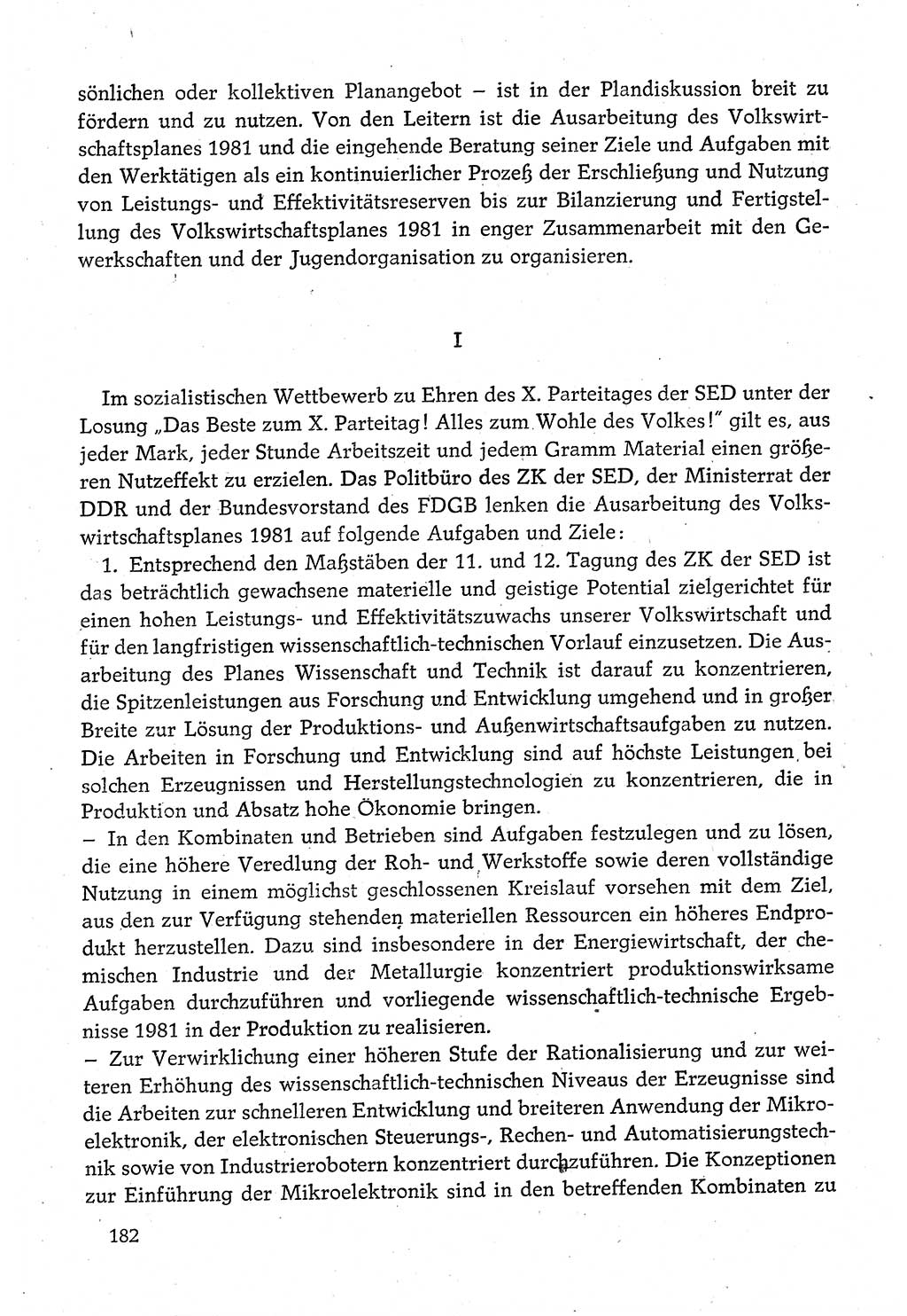 Dokumente der Sozialistischen Einheitspartei Deutschlands (SED) [Deutsche Demokratische Republik (DDR)] 1980-1981, Seite 182 (Dok. SED DDR 1980-1981, S. 182)