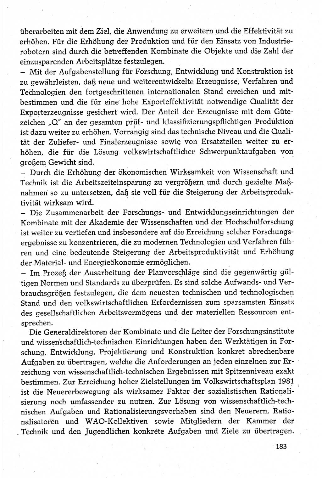 Dokumente der Sozialistischen Einheitspartei Deutschlands (SED) [Deutsche Demokratische Republik (DDR)] 1980-1981, Seite 183 (Dok. SED DDR 1980-1981, S. 183)