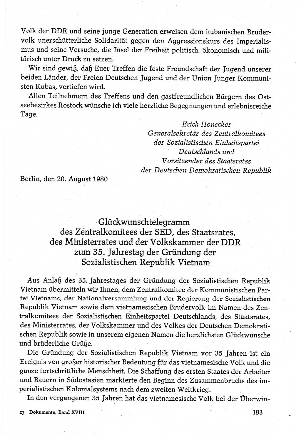 Dokumente der Sozialistischen Einheitspartei Deutschlands (SED) [Deutsche Demokratische Republik (DDR)] 1980-1981, Seite 193 (Dok. SED DDR 1980-1981, S. 193)