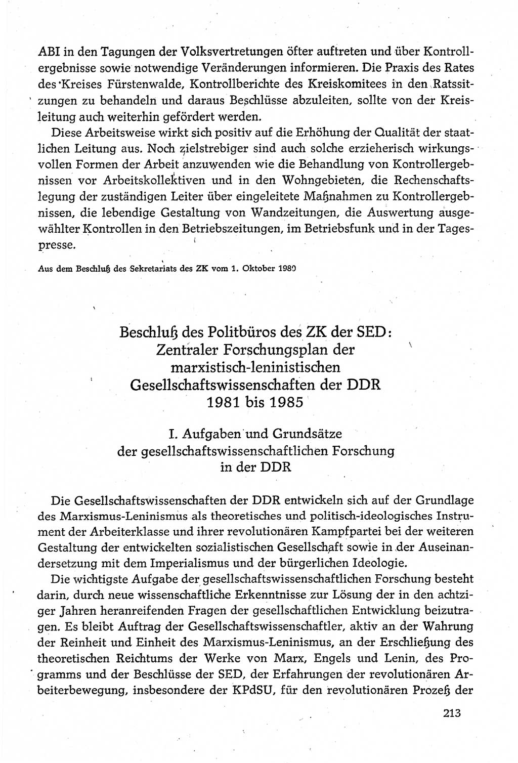 Dokumente der Sozialistischen Einheitspartei Deutschlands (SED) [Deutsche Demokratische Republik (DDR)] 1980-1981, Seite 213 (Dok. SED DDR 1980-1981, S. 213)