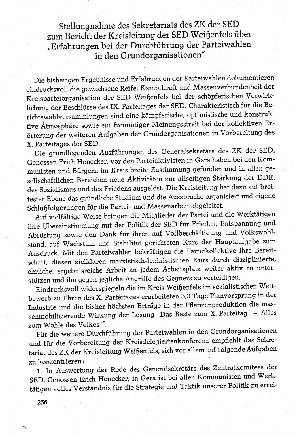 Dokumente der Sozialistischen Einheitspartei Deutschlands (SED) [Deutsche Demokratische Republik (DDR)] 1980-1981, Seite 256 (Dok. SED DDR 1980-1981, S. 256)