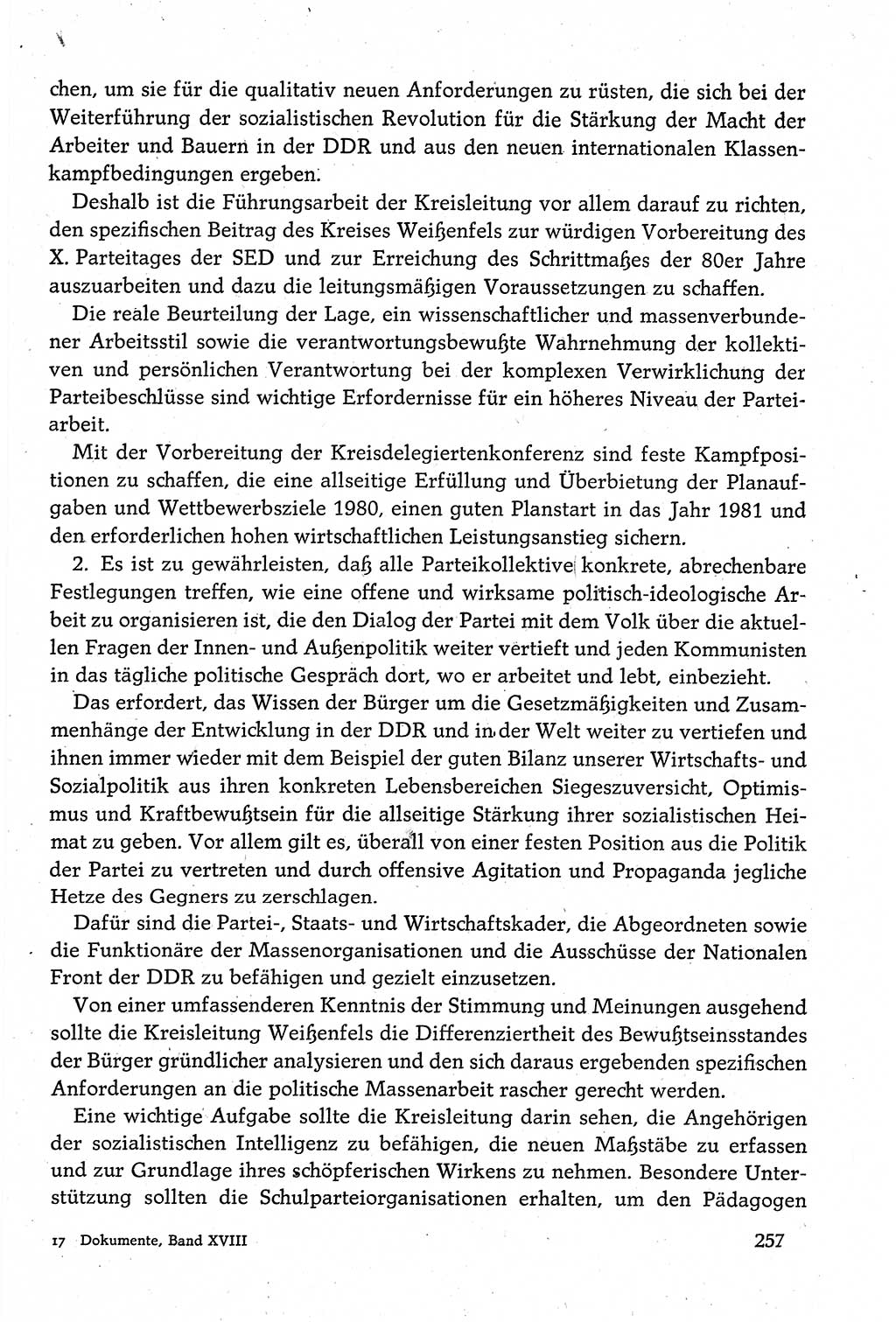 Dokumente der Sozialistischen Einheitspartei Deutschlands (SED) [Deutsche Demokratische Republik (DDR)] 1980-1981, Seite 257 (Dok. SED DDR 1980-1981, S. 257)