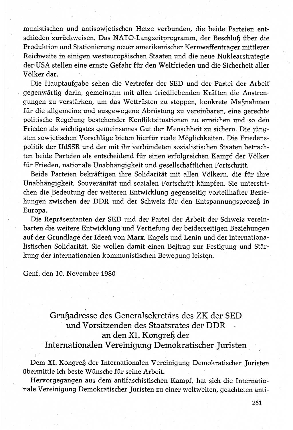 Dokumente der Sozialistischen Einheitspartei Deutschlands (SED) [Deutsche Demokratische Republik (DDR)] 1980-1981, Seite 261 (Dok. SED DDR 1980-1981, S. 261)
