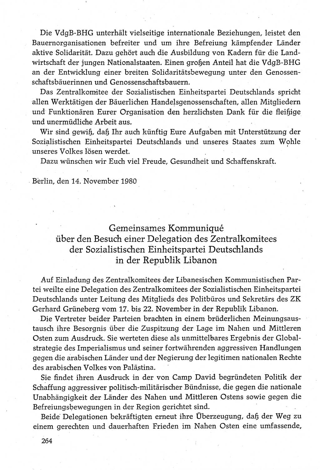 Dokumente der Sozialistischen Einheitspartei Deutschlands (SED) [Deutsche Demokratische Republik (DDR)] 1980-1981, Seite 264 (Dok. SED DDR 1980-1981, S. 264)