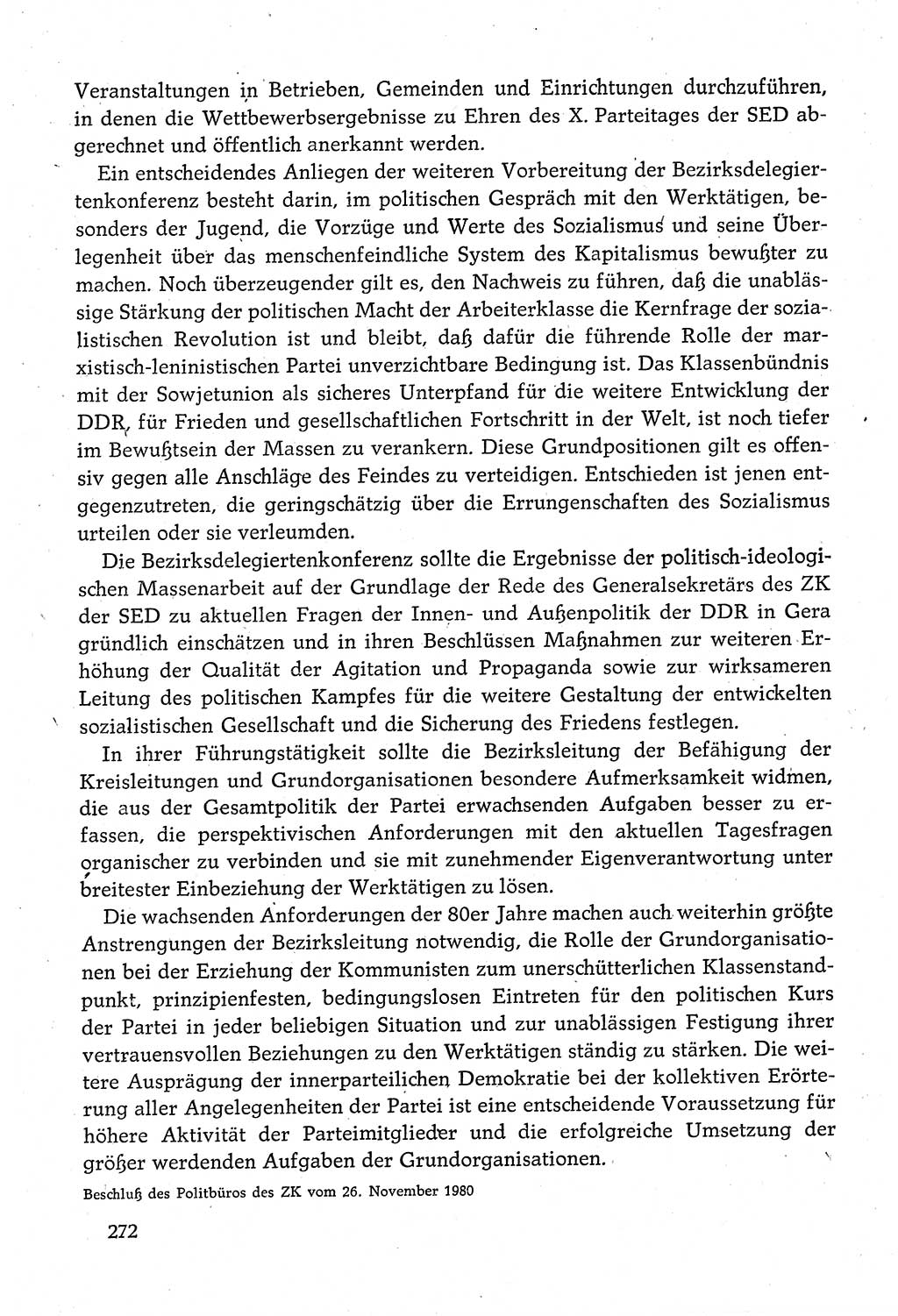 Dokumente der Sozialistischen Einheitspartei Deutschlands (SED) [Deutsche Demokratische Republik (DDR)] 1980-1981, Seite 272 (Dok. SED DDR 1980-1981, S. 272)