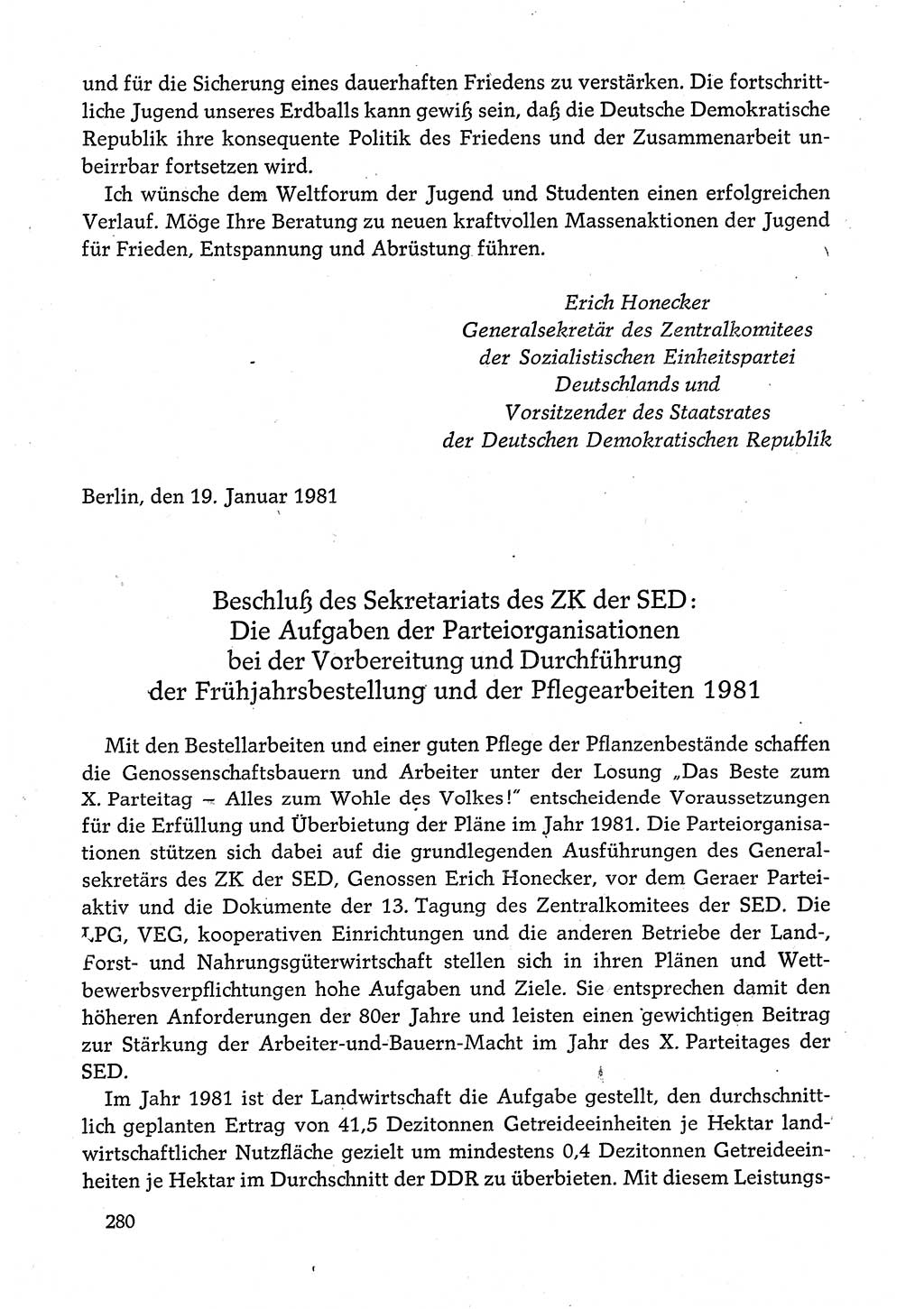 Dokumente der Sozialistischen Einheitspartei Deutschlands (SED) [Deutsche Demokratische Republik (DDR)] 1980-1981, Seite 280 (Dok. SED DDR 1980-1981, S. 280)