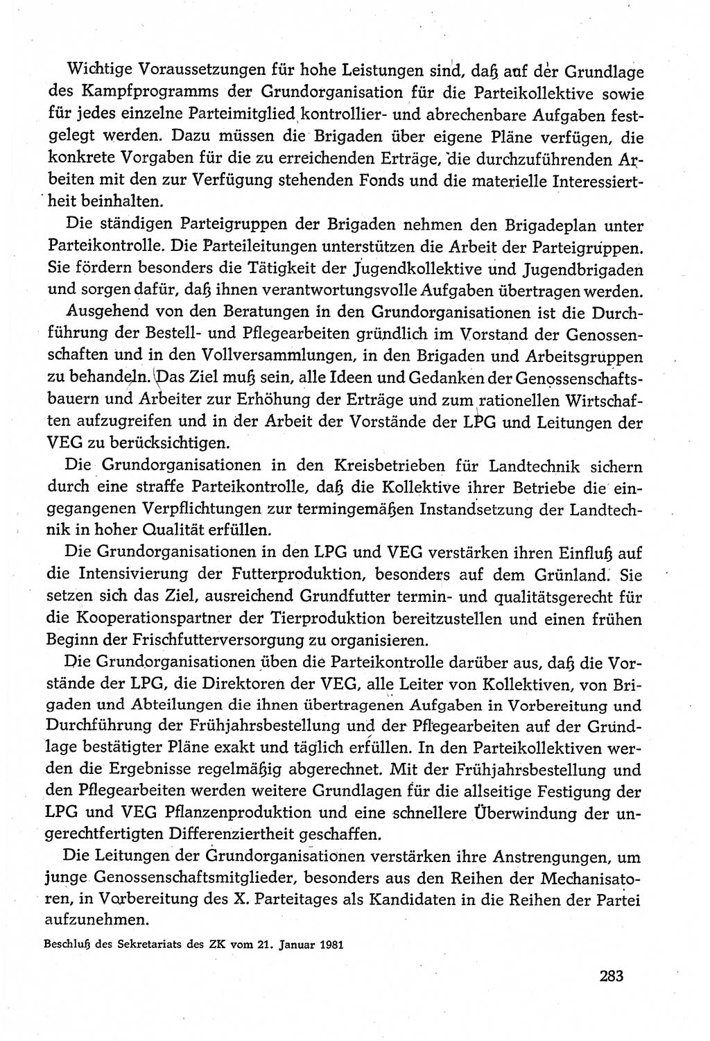 Dokumente der Sozialistischen Einheitspartei Deutschlands (SED) [Deutsche Demokratische Republik (DDR)] 1980-1981, Seite 283 (Dok. SED DDR 1980-1981, S. 283)