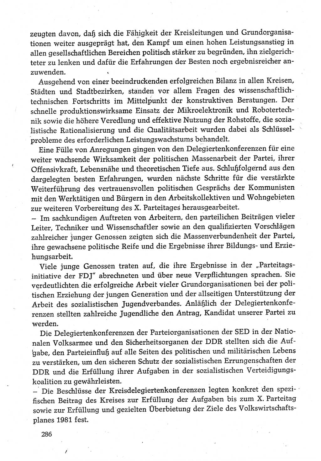 Dokumente der Sozialistischen Einheitspartei Deutschlands (SED) [Deutsche Demokratische Republik (DDR)] 1980-1981, Seite 286 (Dok. SED DDR 1980-1981, S. 286)