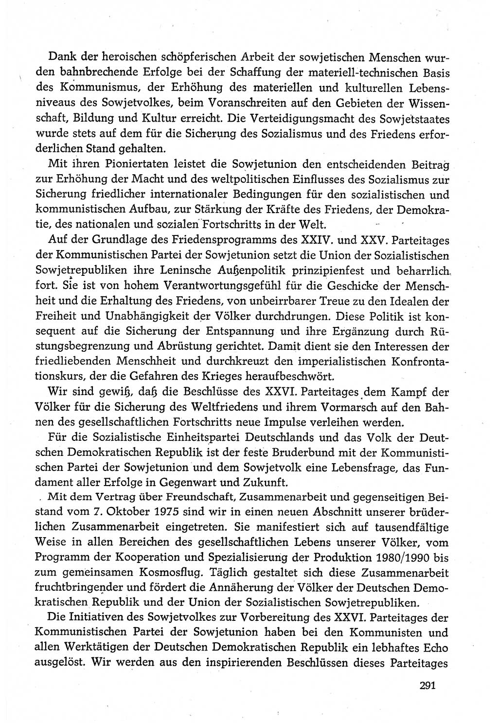 Dokumente der Sozialistischen Einheitspartei Deutschlands (SED) [Deutsche Demokratische Republik (DDR)] 1980-1981, Seite 291 (Dok. SED DDR 1980-1981, S. 291)