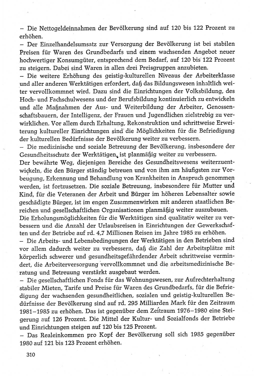 Dokumente der Sozialistischen Einheitspartei Deutschlands (SED) [Deutsche Demokratische Republik (DDR)] 1980-1981, Seite 310 (Dok. SED DDR 1980-1981, S. 310)