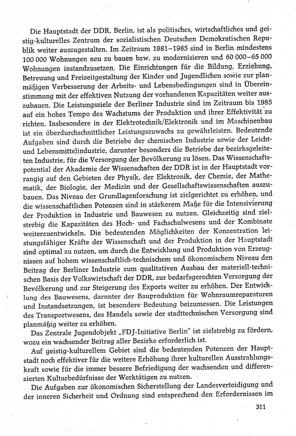 Dokumente der Sozialistischen Einheitspartei Deutschlands (SED) [Deutsche Demokratische Republik (DDR)] 1980-1981, Seite 311 (Dok. SED DDR 1980-1981, S. 311)