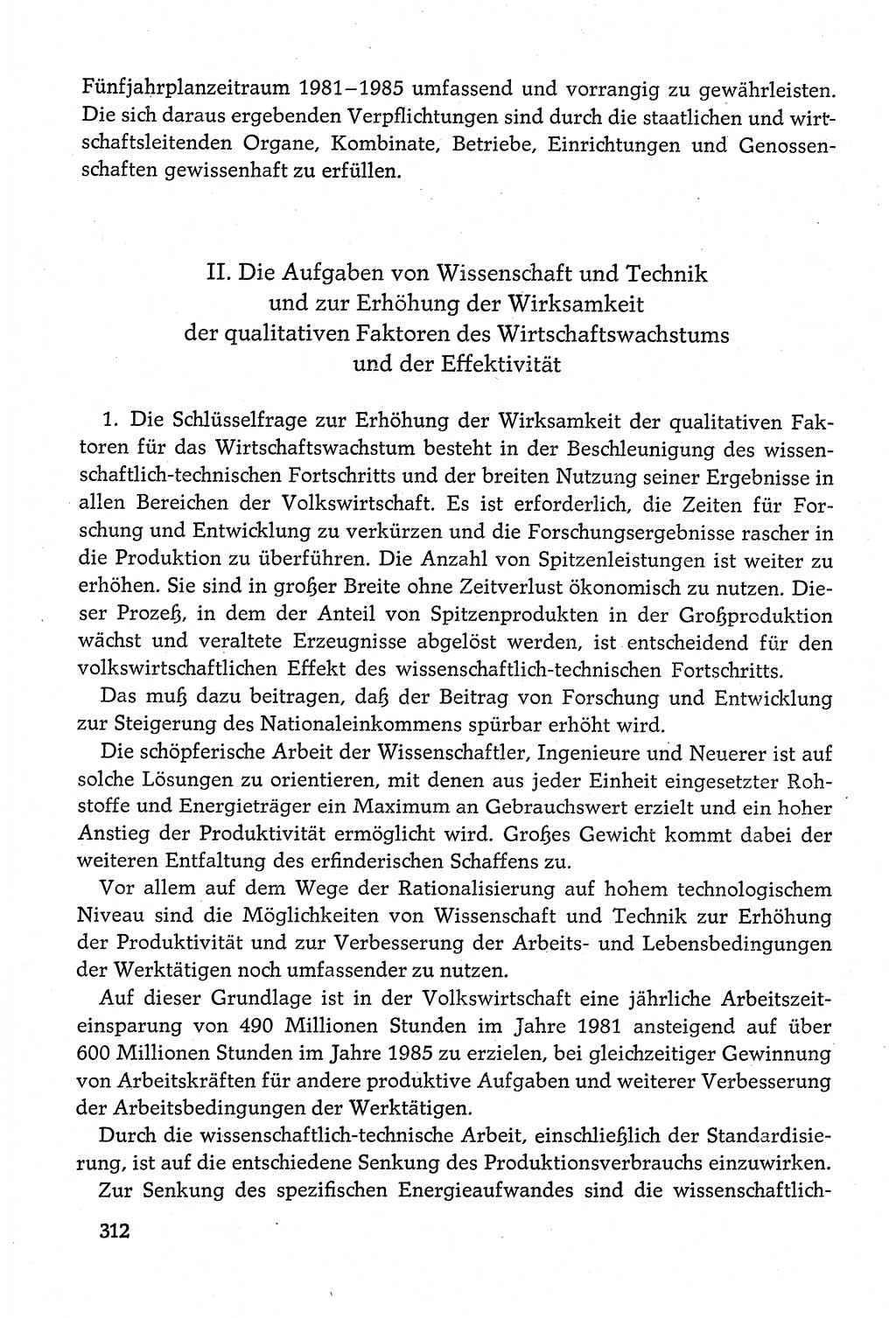 Dokumente der Sozialistischen Einheitspartei Deutschlands (SED) [Deutsche Demokratische Republik (DDR)] 1980-1981, Seite 312 (Dok. SED DDR 1980-1981, S. 312)