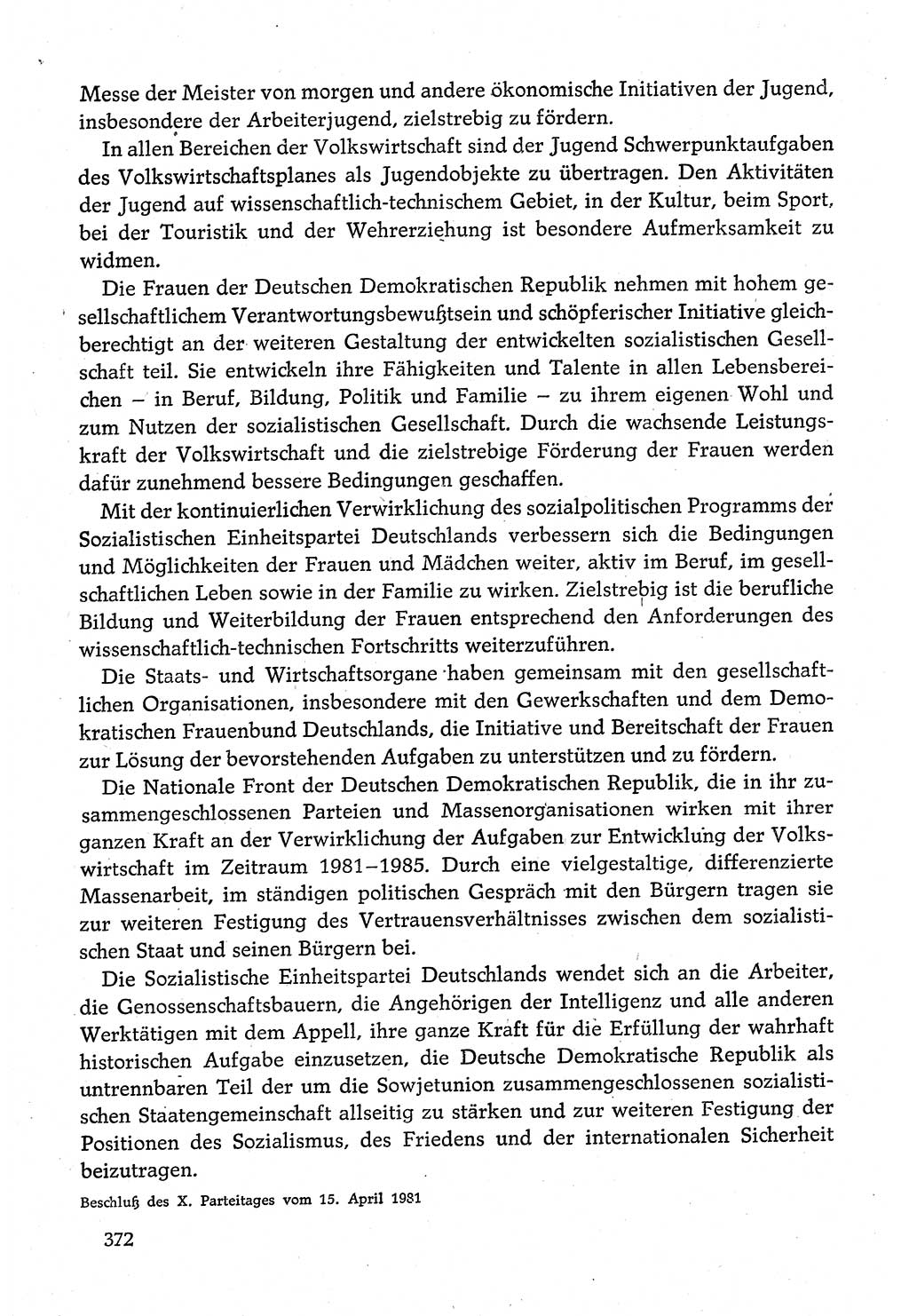Dokumente der Sozialistischen Einheitspartei Deutschlands (SED) [Deutsche Demokratische Republik (DDR)] 1980-1981, Seite 372 (Dok. SED DDR 1980-1981, S. 372)