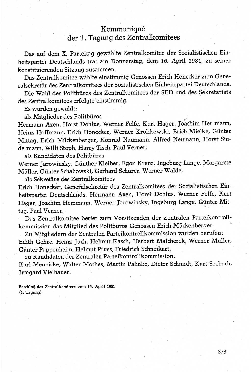 Dokumente der Sozialistischen Einheitspartei Deutschlands (SED) [Deutsche Demokratische Republik (DDR)] 1980-1981, Seite 373 (Dok. SED DDR 1980-1981, S. 373)