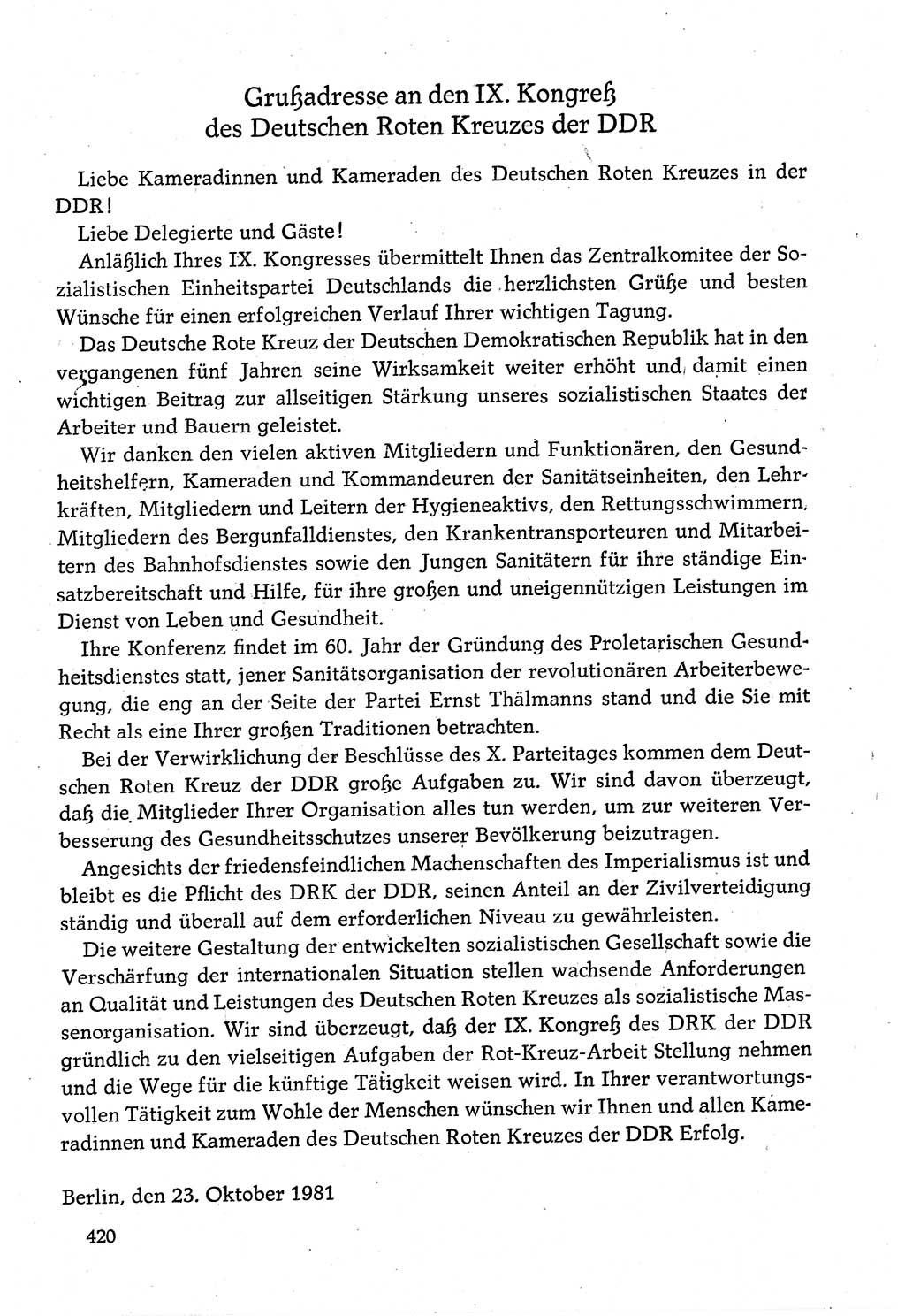 Dokumente der Sozialistischen Einheitspartei Deutschlands (SED) [Deutsche Demokratische Republik (DDR)] 1980-1981, Seite 420 (Dok. SED DDR 1980-1981, S. 420)
