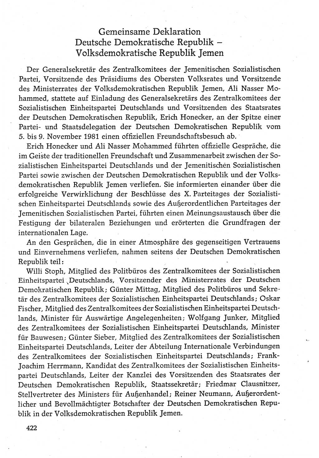 Dokumente der Sozialistischen Einheitspartei Deutschlands (SED) [Deutsche Demokratische Republik (DDR)] 1980-1981, Seite 422 (Dok. SED DDR 1980-1981, S. 422)