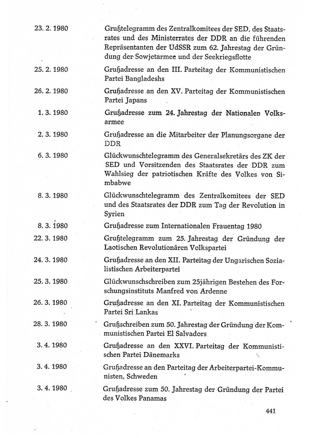 Dokumente der Sozialistischen Einheitspartei Deutschlands (SED) [Deutsche Demokratische Republik (DDR)] 1980-1981, Seite 441 (Dok. SED DDR 1980-1981, S. 441)
