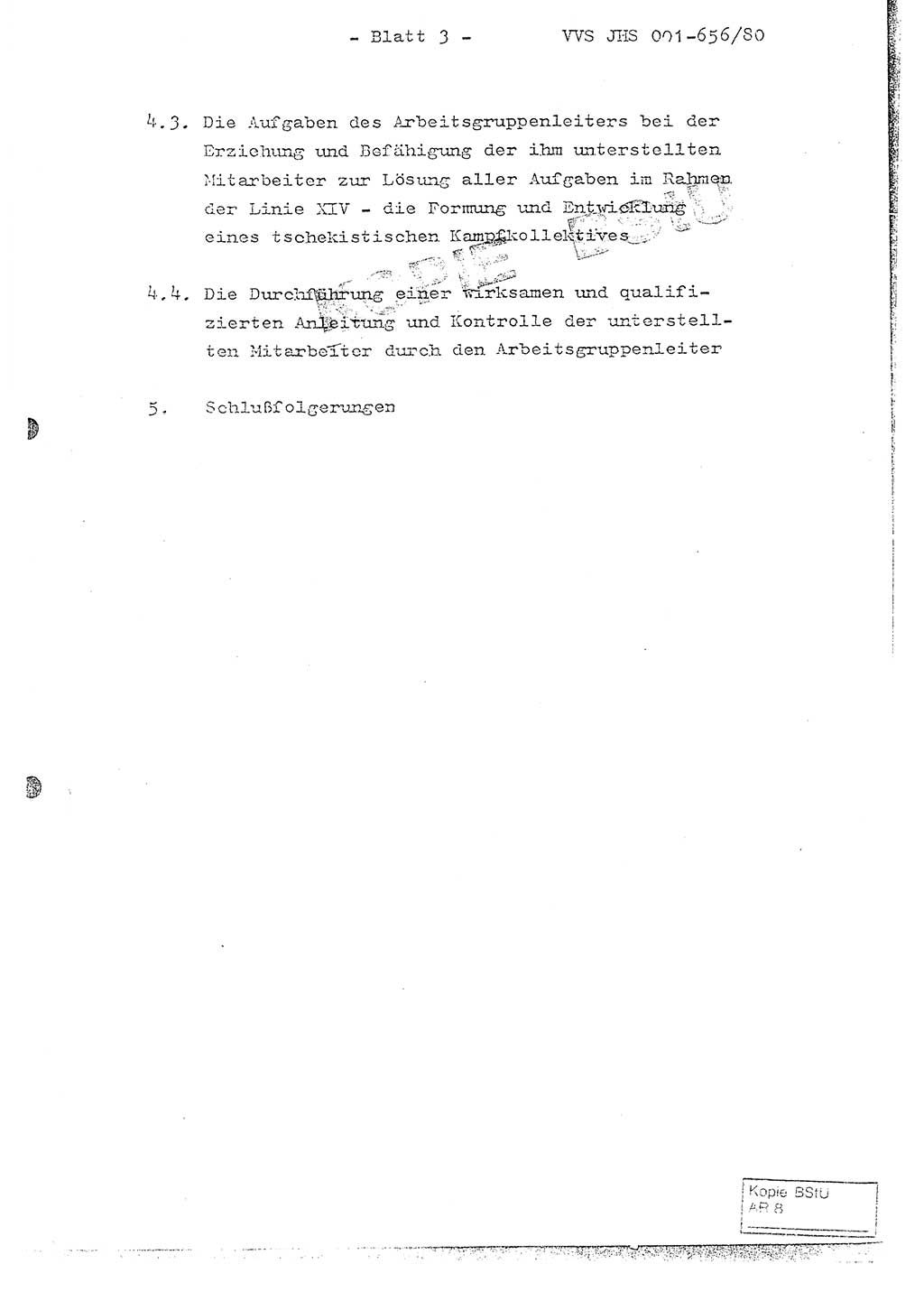 Fachschulabschlußarbeit Unterleutnant Christian Kätzel (Abt. ⅩⅣ), Ministerium für Staatssicherheit (MfS) [Deutsche Demokratische Republik (DDR)], Juristische Hochschule (JHS), Vertrauliche Verschlußsache (VVS) 001-656/80, Potsdam 1980, Blatt 3 (FS-Abschl.-Arb. MfS DDR JHS VVS 001-656/80 1980, Bl. 3)