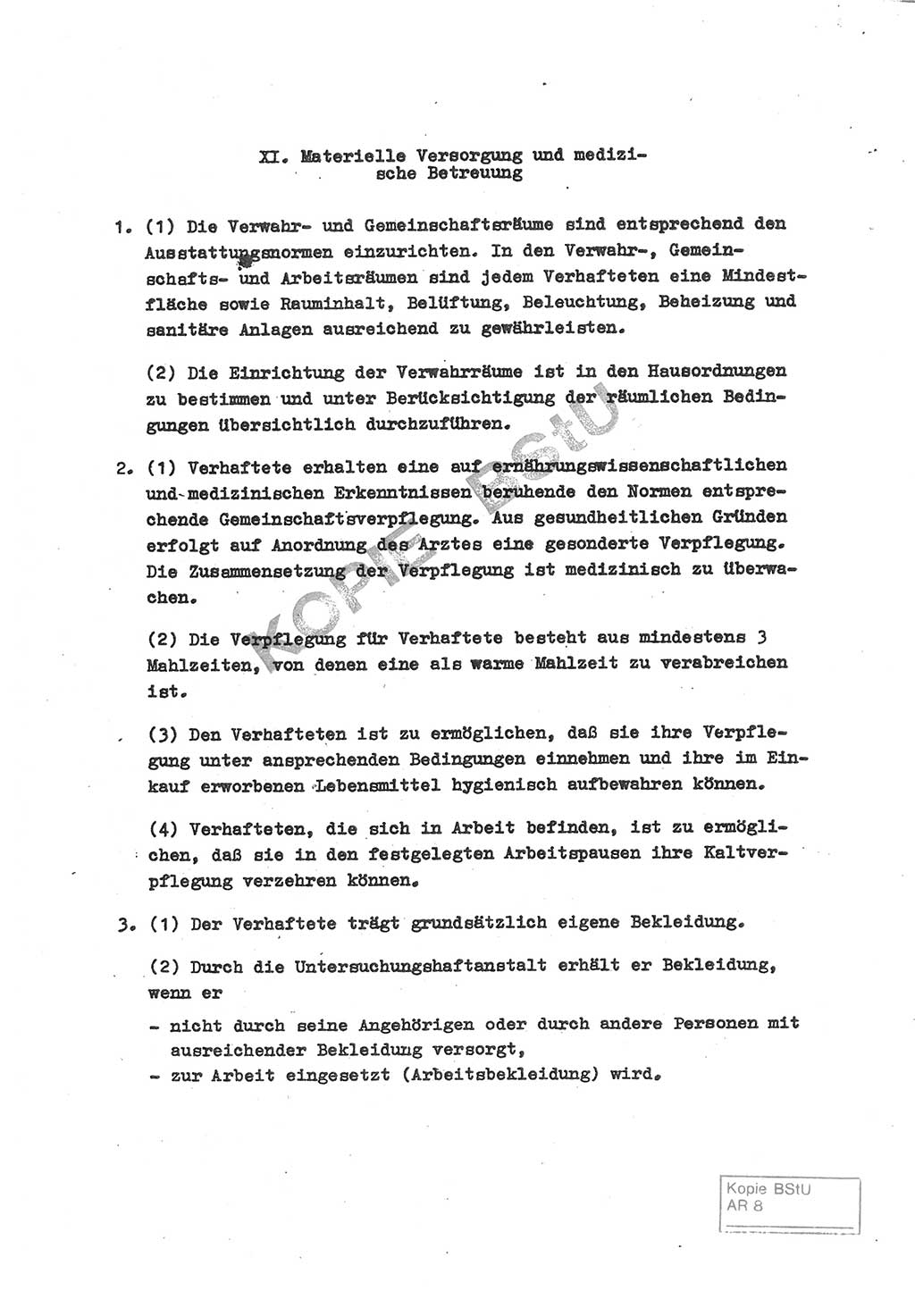 Gemeinsame Anweisung über die Durchführung der Untersuchungshaft [Deutsche Demokratische Republik (DDR)] - vom 22. Mai 1980, Der Generalstaatsanwalt (GStA) der Deutschen Demokratischen Republik, Der Minister für Staatssicherheit (MfS), Der Minister des Innern und Chef der Deutschen Volkspolizei (DVP), 22.5.1980, Blatt 7/1 (Gem. Anw. U-Haft DDR GStA MfS DVP 1980, Bl. 7/1)