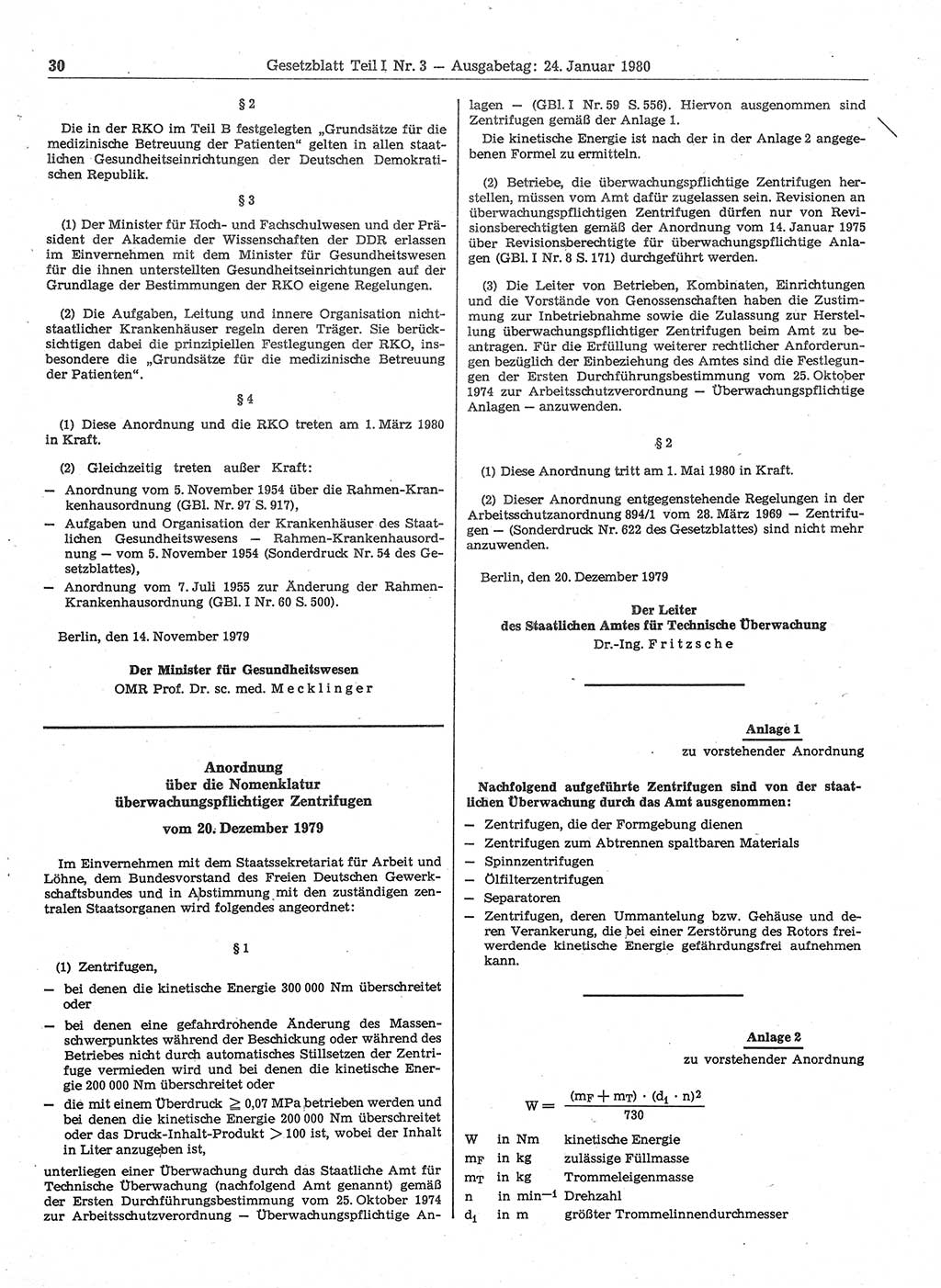 Gesetzblatt (GBl.) der Deutschen Demokratischen Republik (DDR) Teil Ⅰ 1980, Seite 30 (GBl. DDR Ⅰ 1980, S. 30)