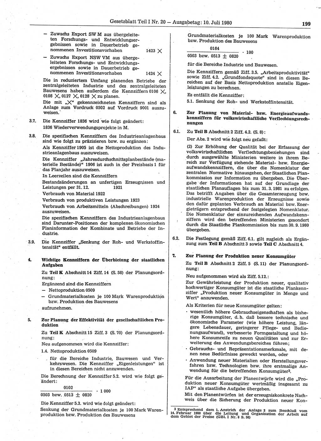 Gesetzblatt (GBl.) der Deutschen Demokratischen Republik (DDR) Teil Ⅰ 1980, Seite 199 (GBl. DDR Ⅰ 1980, S. 199)
