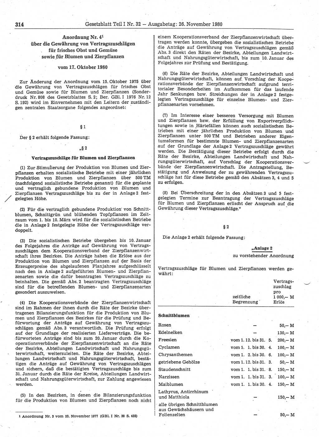 Gesetzblatt (GBl.) der Deutschen Demokratischen Republik (DDR) Teil Ⅰ 1980, Seite 314 (GBl. DDR Ⅰ 1980, S. 314)