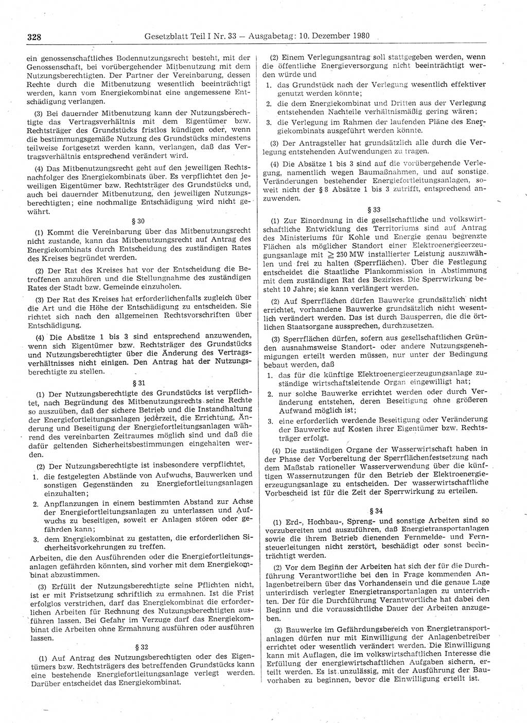 Gesetzblatt (GBl.) der Deutschen Demokratischen Republik (DDR) Teil Ⅰ 1980, Seite 328 (GBl. DDR Ⅰ 1980, S. 328)
