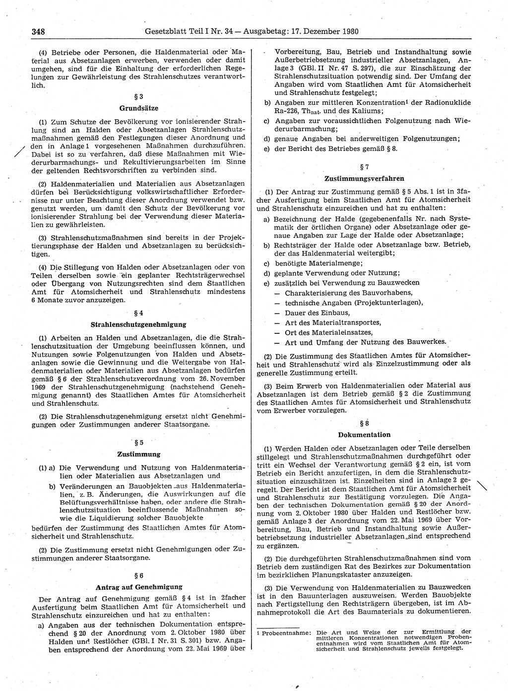 Gesetzblatt (GBl.) der Deutschen Demokratischen Republik (DDR) Teil Ⅰ 1980, Seite 348 (GBl. DDR Ⅰ 1980, S. 348)