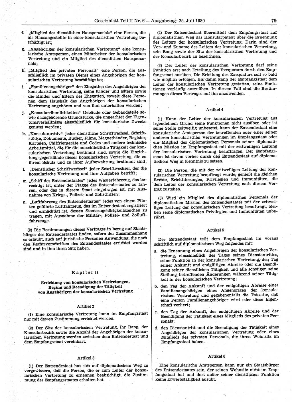 Gesetzblatt (GBl.) der Deutschen Demokratischen Republik (DDR) Teil ⅠⅠ 1980, Seite 79 (GBl. DDR ⅠⅠ 1980, S. 79)