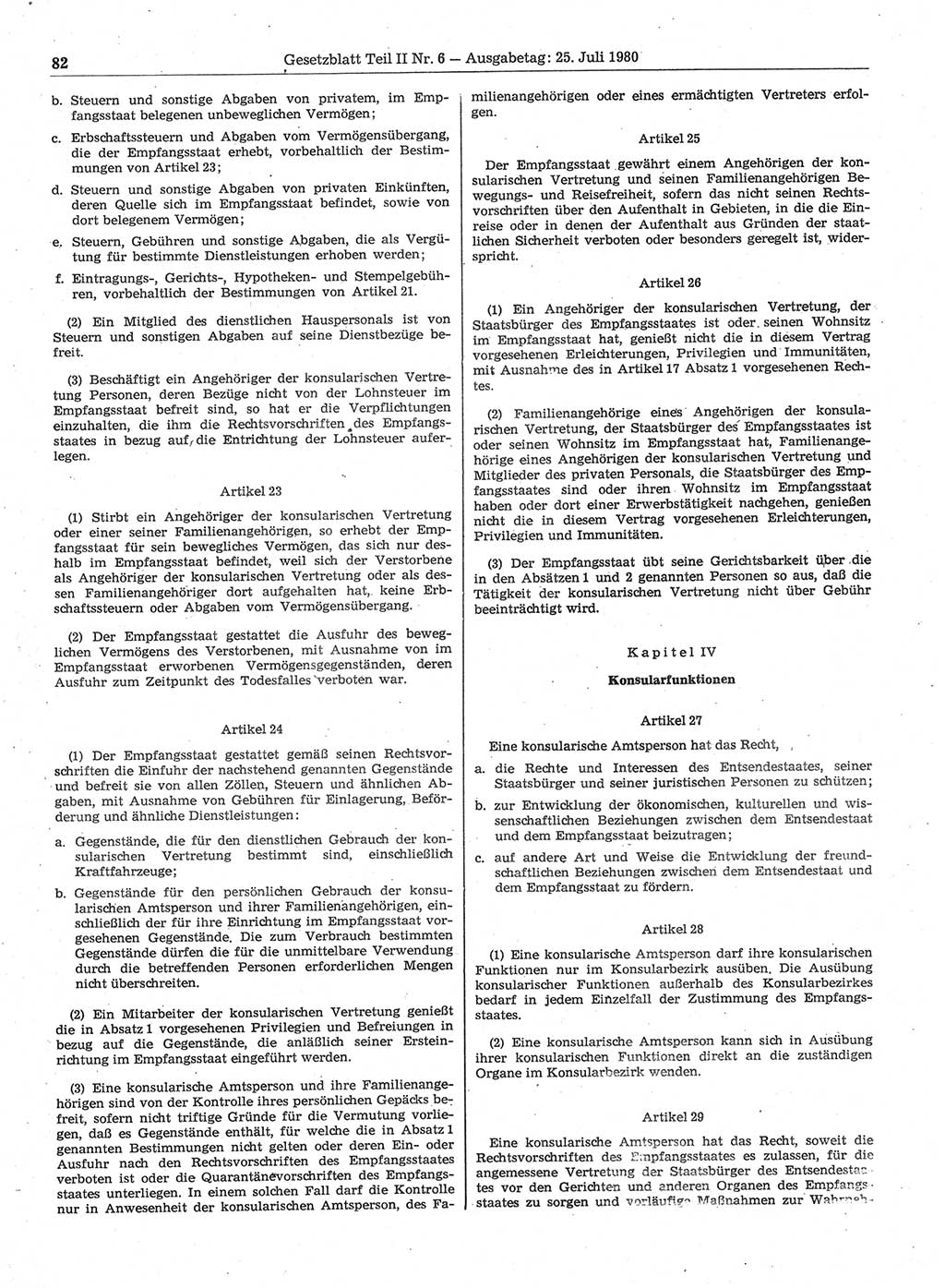 Gesetzblatt (GBl.) der Deutschen Demokratischen Republik (DDR) Teil ⅠⅠ 1980, Seite 82 (GBl. DDR ⅠⅠ 1980, S. 82)