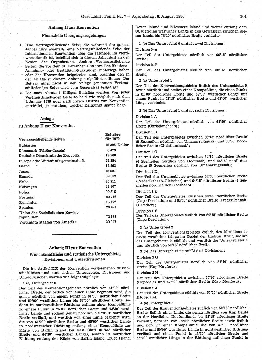 Gesetzblatt (GBl.) der Deutschen Demokratischen Republik (DDR) Teil ⅠⅠ 1980, Seite 101 (GBl. DDR ⅠⅠ 1980, S. 101)