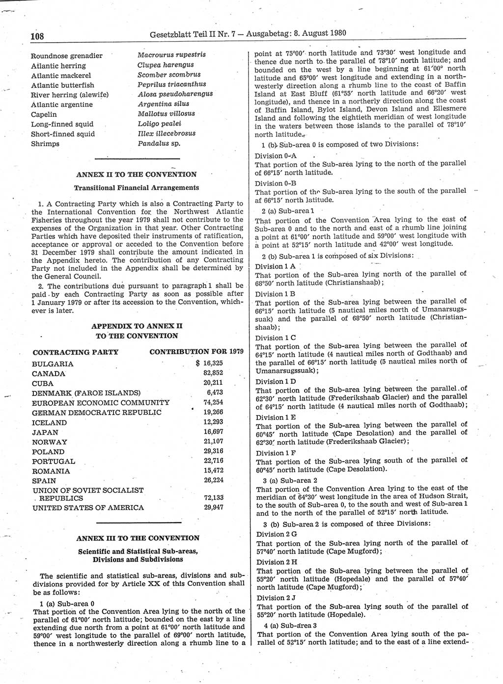 Gesetzblatt (GBl.) der Deutschen Demokratischen Republik (DDR) Teil ⅠⅠ 1980, Seite 108 (GBl. DDR ⅠⅠ 1980, S. 108)