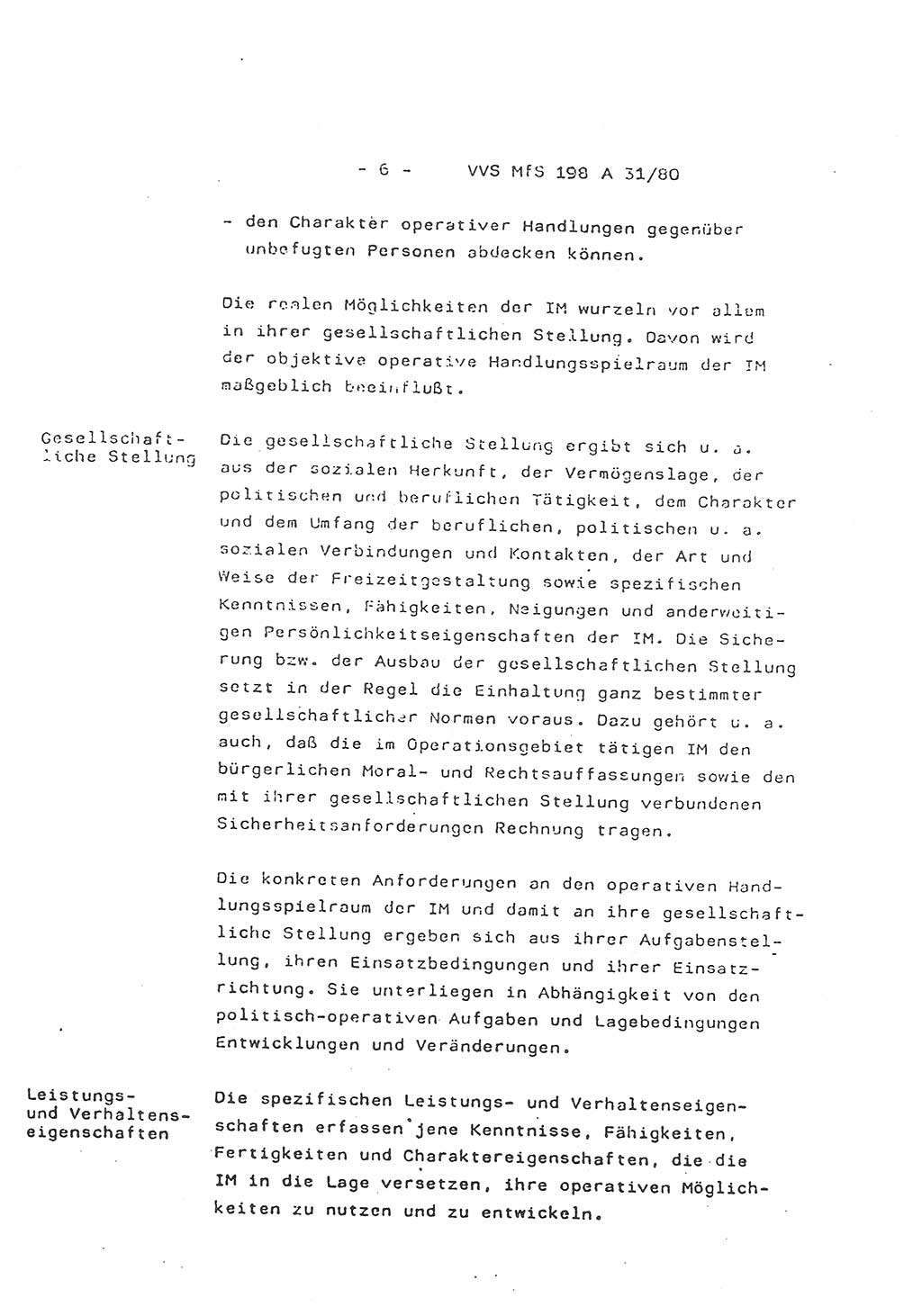 2. Kommentar zur Richtlinie 2/79, Die Anforderungen an Inoffizielle Mitarbeiter der Diensteinheiten der Aufklärung des MfS, Die IM-Kategorien, Deutsche Demokratische Republik (DDR), Ministerium für Staatssicherheit (MfS), Hauptverwaltung A (HV A), Vertrauliche Verschlußsache (VVS) 198 A 31/80, Berlin 1980, Blatt 6 (Komm. RL 2/79 DDR MfS HV A VVS 198 A 31/80 1980, Bl. 6)