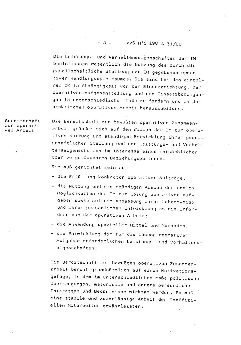 2. Kommentar zur Richtlinie 2/79, Die Anforderungen an Inoffizielle Mitarbeiter der Diensteinheiten der Aufklärung des MfS, Die IM-Kategorien, Deutsche Demokratische Republik (DDR), Ministerium für Staatssicherheit (MfS), Hauptverwaltung A (HV A), Vertrauliche Verschlußsache (VVS) 198 A 31/80, Berlin 1980, Blatt 8 (Komm. RL 2/79 DDR MfS HV A VVS 198 A 31/80 1980, Bl. 8)