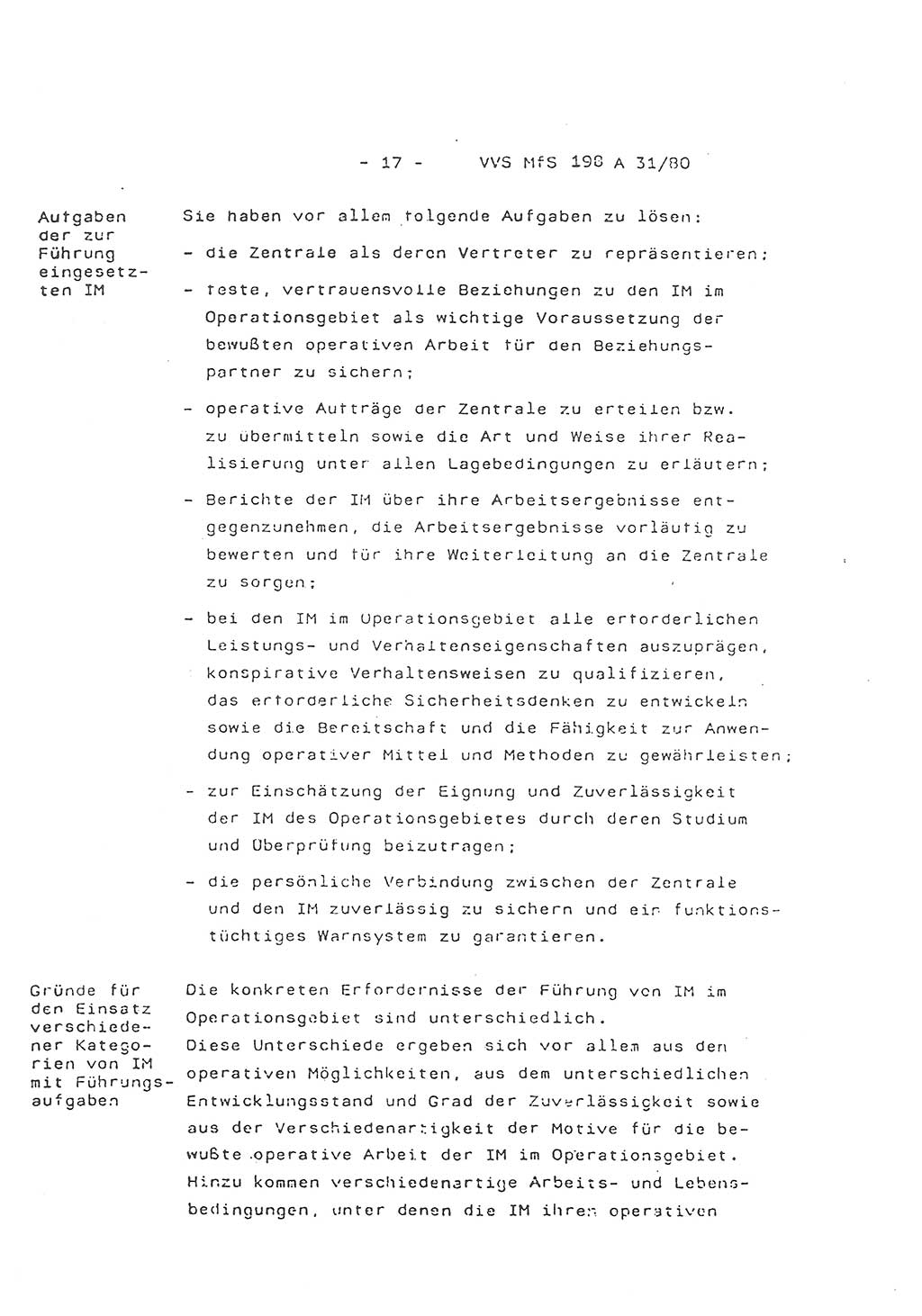 2. Kommentar zur Richtlinie 2/79, Die Anforderungen an Inoffizielle Mitarbeiter der Diensteinheiten der Aufklärung des MfS, Die IM-Kategorien, Deutsche Demokratische Republik (DDR), Ministerium für Staatssicherheit (MfS), Hauptverwaltung A (HV A), Vertrauliche Verschlußsache (VVS) 198 A 31/80, Berlin 1980, Blatt 17 (Komm. RL 2/79 DDR MfS HV A VVS 198 A 31/80 1980, Bl. 17)