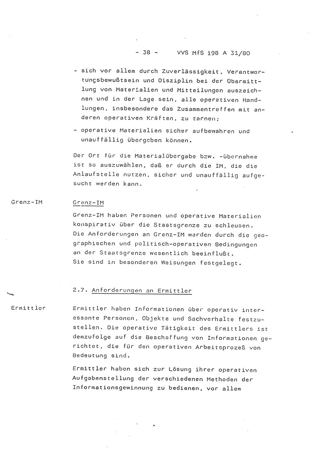 2. Kommentar zur Richtlinie 2/79, Die Anforderungen an Inoffizielle Mitarbeiter der Diensteinheiten der Aufklärung des MfS, Die IM-Kategorien, Deutsche Demokratische Republik (DDR), Ministerium für Staatssicherheit (MfS), Hauptverwaltung A (HV A), Vertrauliche Verschlußsache (VVS) 198 A 31/80, Berlin 1980, Blatt 38 (Komm. RL 2/79 DDR MfS HV A VVS 198 A 31/80 1980, Bl. 38)