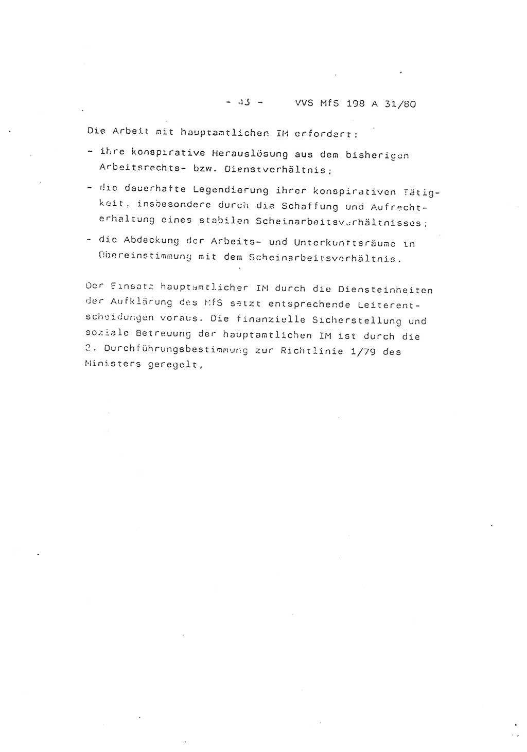 2. Kommentar zur Richtlinie 2/79, Die Anforderungen an Inoffizielle Mitarbeiter der Diensteinheiten der Aufklärung des MfS, Die IM-Kategorien, Deutsche Demokratische Republik (DDR), Ministerium für Staatssicherheit (MfS), Hauptverwaltung A (HV A), Vertrauliche Verschlußsache (VVS) 198 A 31/80, Berlin 1980, Blatt 43 (Komm. RL 2/79 DDR MfS HV A VVS 198 A 31/80 1980, Bl. 43)