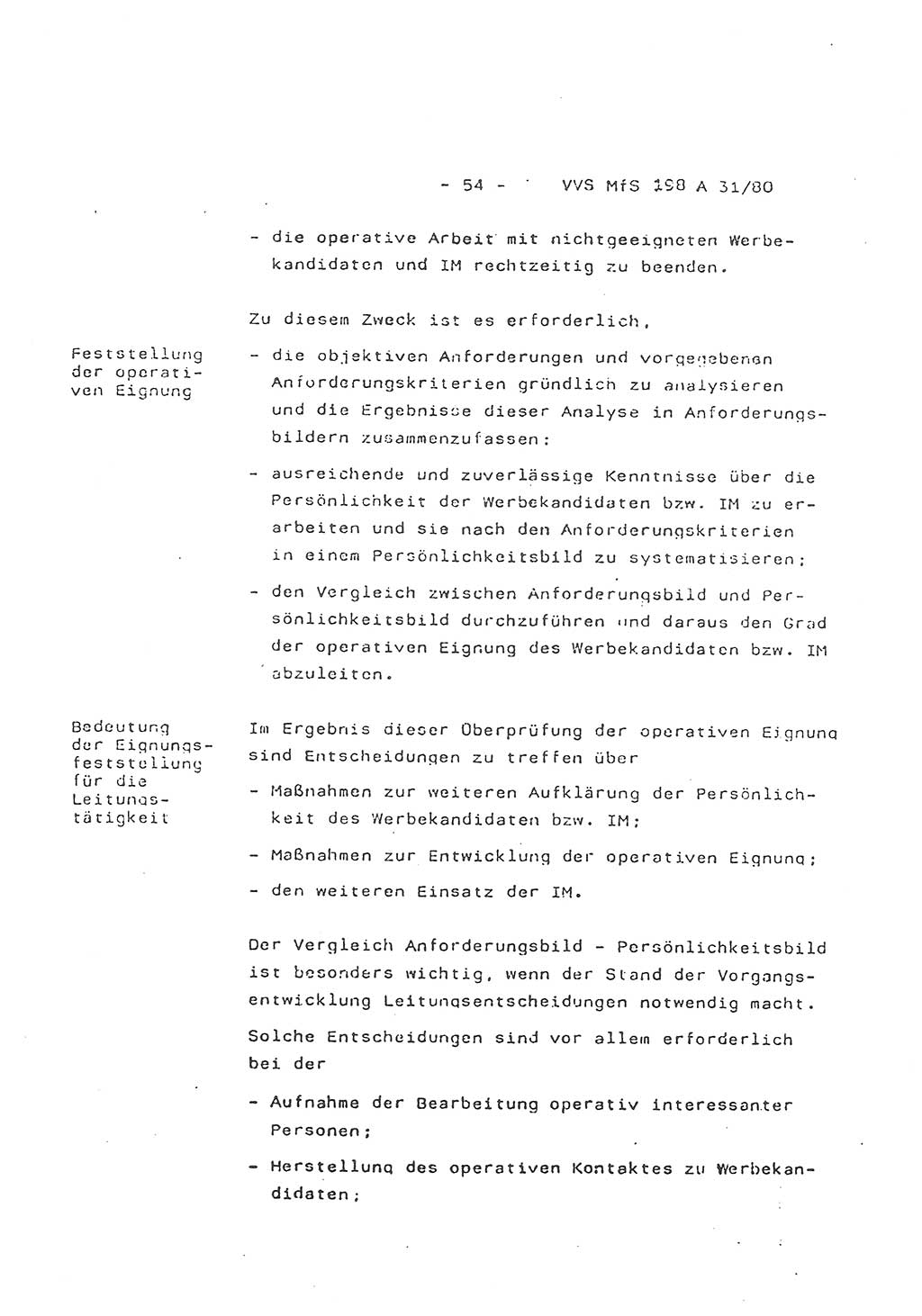 2. Kommentar zur Richtlinie 2/79, Die Anforderungen an Inoffizielle Mitarbeiter der Diensteinheiten der Aufklärung des MfS, Die IM-Kategorien, Deutsche Demokratische Republik (DDR), Ministerium für Staatssicherheit (MfS), Hauptverwaltung A (HV A), Vertrauliche Verschlußsache (VVS) 198 A 31/80, Berlin 1980, Blatt 54 (Komm. RL 2/79 DDR MfS HV A VVS 198 A 31/80 1980, Bl. 54)