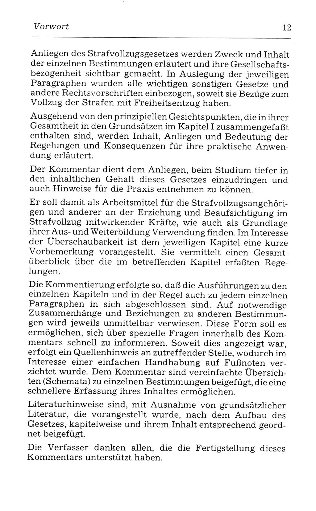 Kommentar zum Strafvollzugsgesetz [(StVG) Deutsche Demokratische Republik (DDR)] 1980, Seite 12 (Komm. StVG DDR 1980, S. 12)